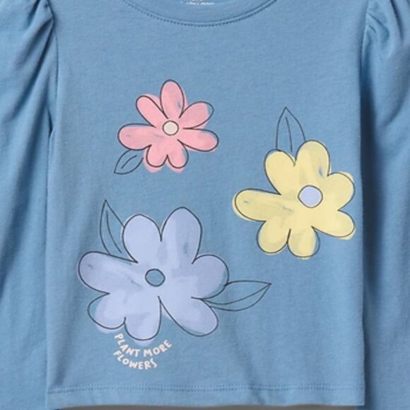 Gap Baby Girl Blue Flower Top Size 6M to 12M NEW WITH TAGS - Picture 3 of 6